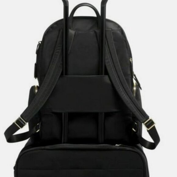 Brand new TUMI /Voyageur Carson Backpack Black/Gold Hardware